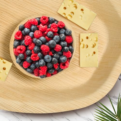 Oval Disposable Charcuterie Boards with Small Dip Bowls – Set of 10 – 16.5″ x 10.5″