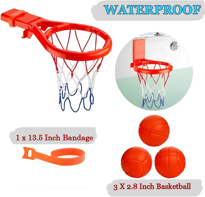 Bathtub Basketball Hoop  Play Set with 3 Balls