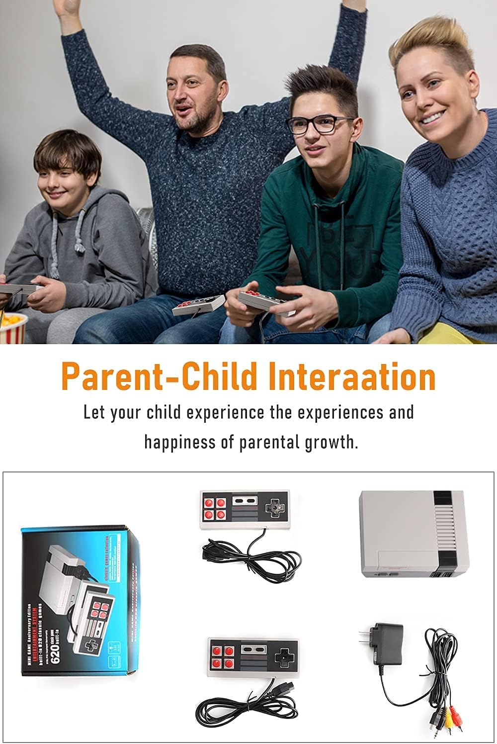 Retro Mini Classic NES Game Console with Built-in 620 Classic Edition Games + Bonus HDMI Adapter