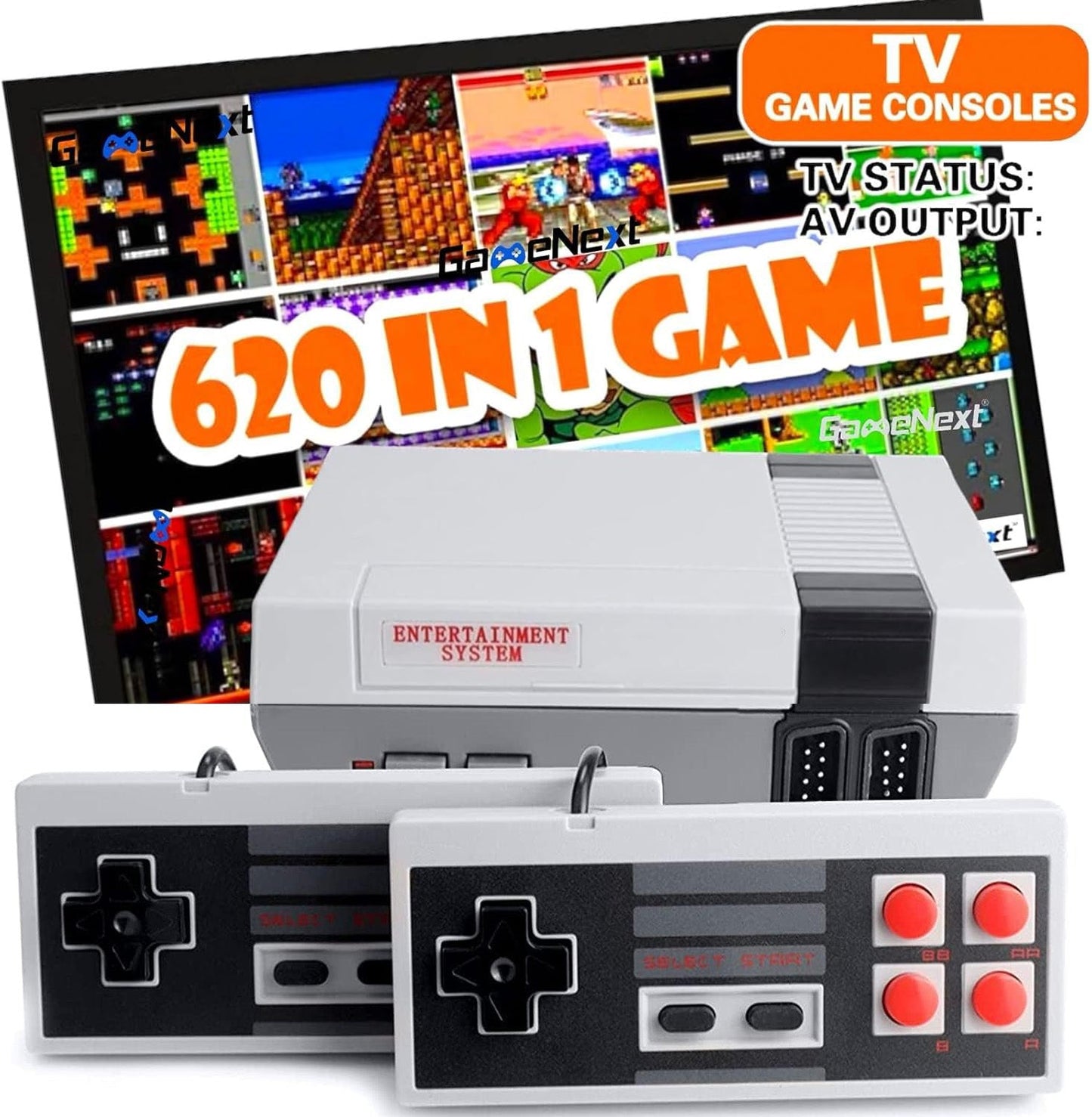 Retro Mini Classic NES Game Console with Built-in 620 Classic Edition Games + Bonus HDMI Adapter