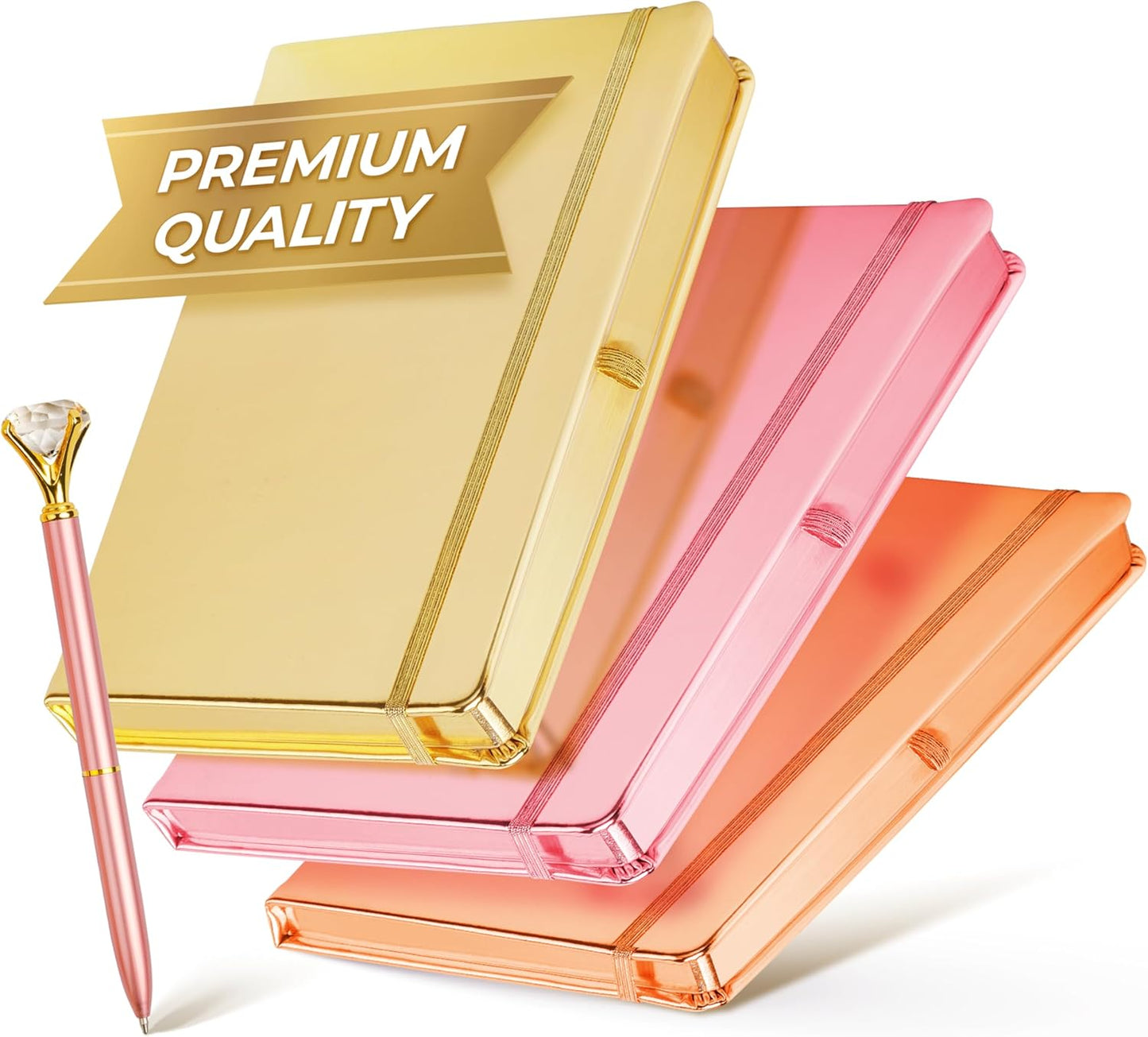 3-Pack Girls Journal Set with Pens – Hardcover Notebooks & Gift Box – 200 Pages Each