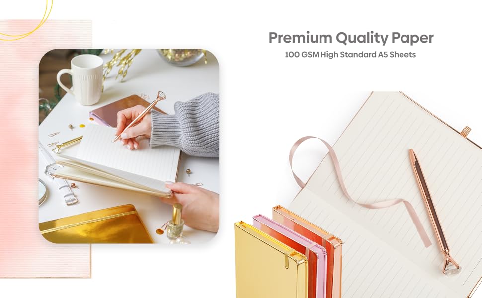 3-Pack Girls Journal Set with Pens – Hardcover Notebooks & Gift Box – 200 Pages Each