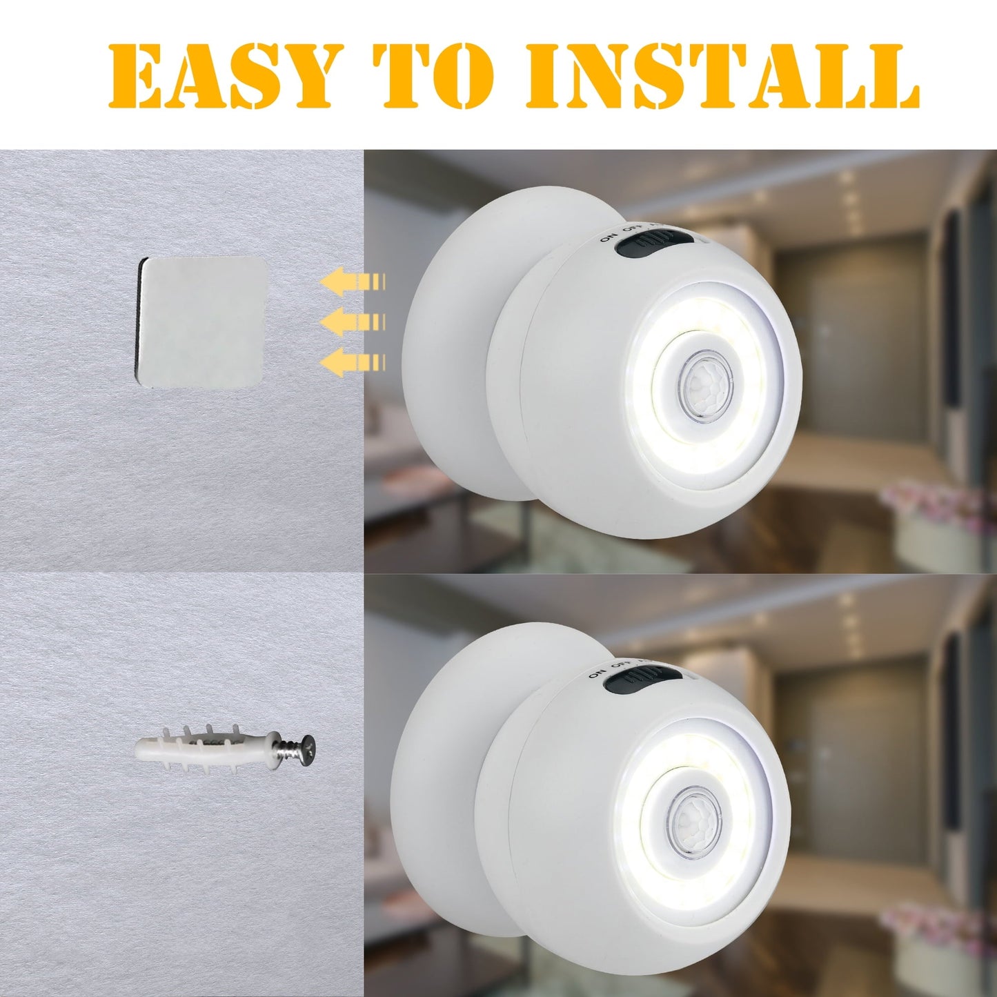 360° Motion Sensor LED Lights – Magnetic & Battery Operated – 2 Pack