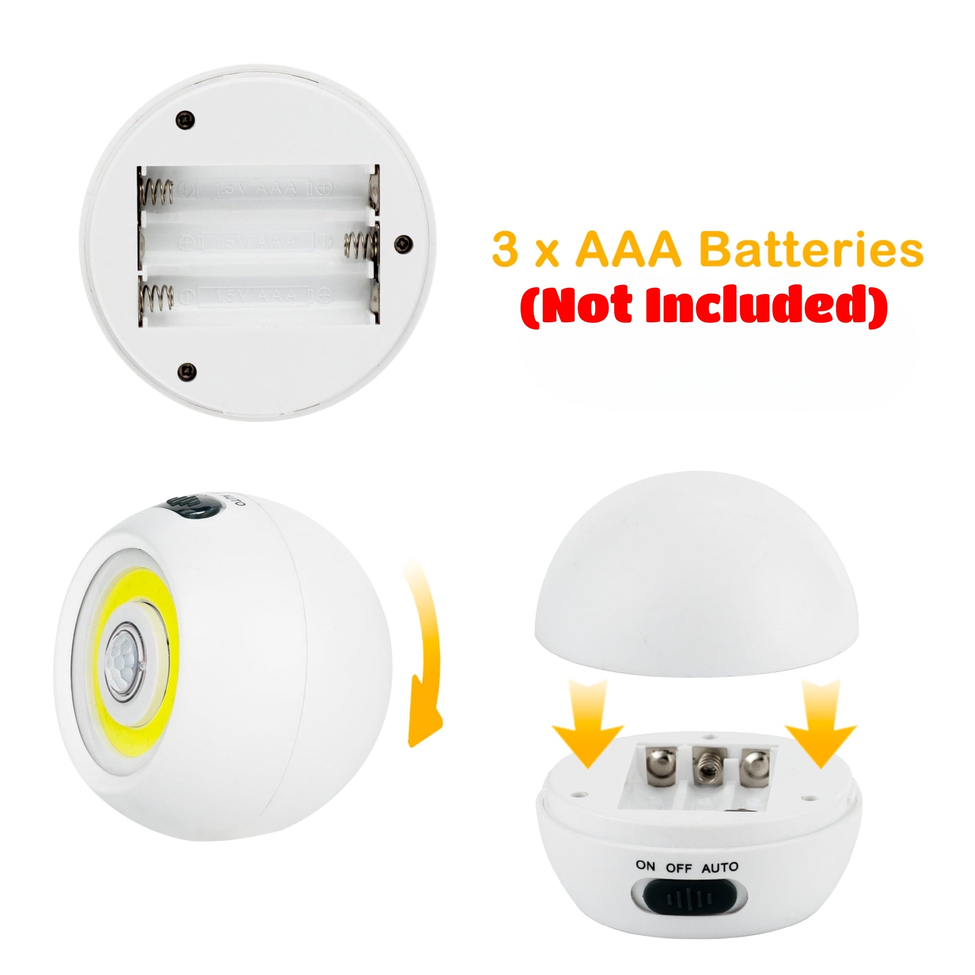 360° Motion Sensor LED Lights – Magnetic & Battery Operated – 2 Pack