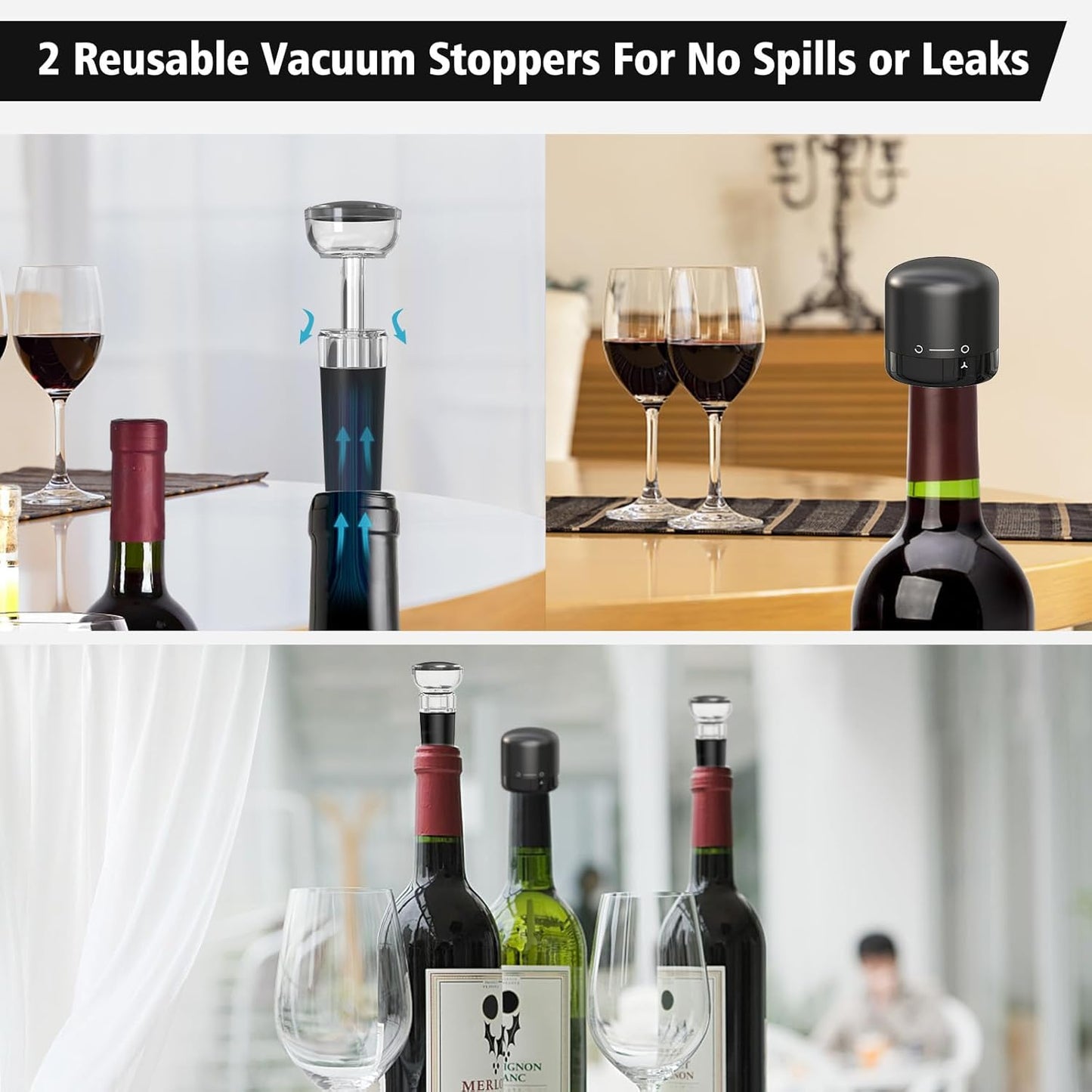 6-in-1 Electric Wine Opener Set – Rechargeable & Stainless Steel