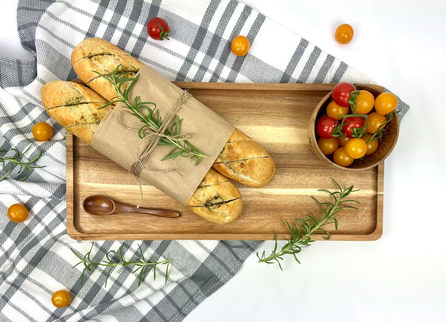 Acacia Wood Serving Tray Set – 3-Piece Eco-Friendly Gift