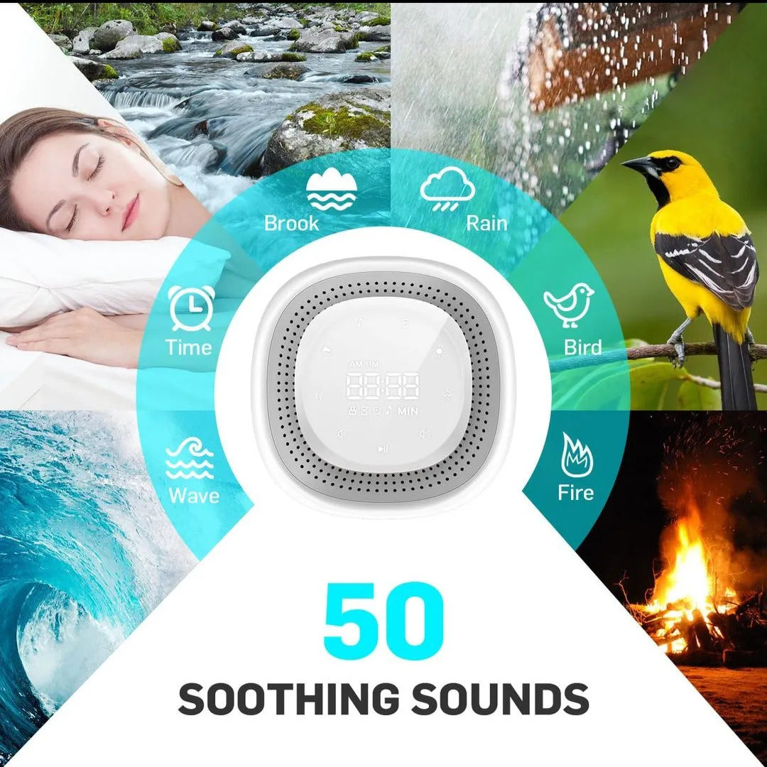 White Noise Sound Machine – 50 Sounds, 9 Light Options