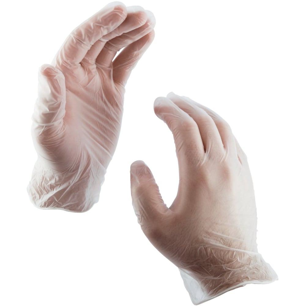 30pc Soft Scrub Disposable Vinyl Gloves - Powder-Free, One Size Fits All
