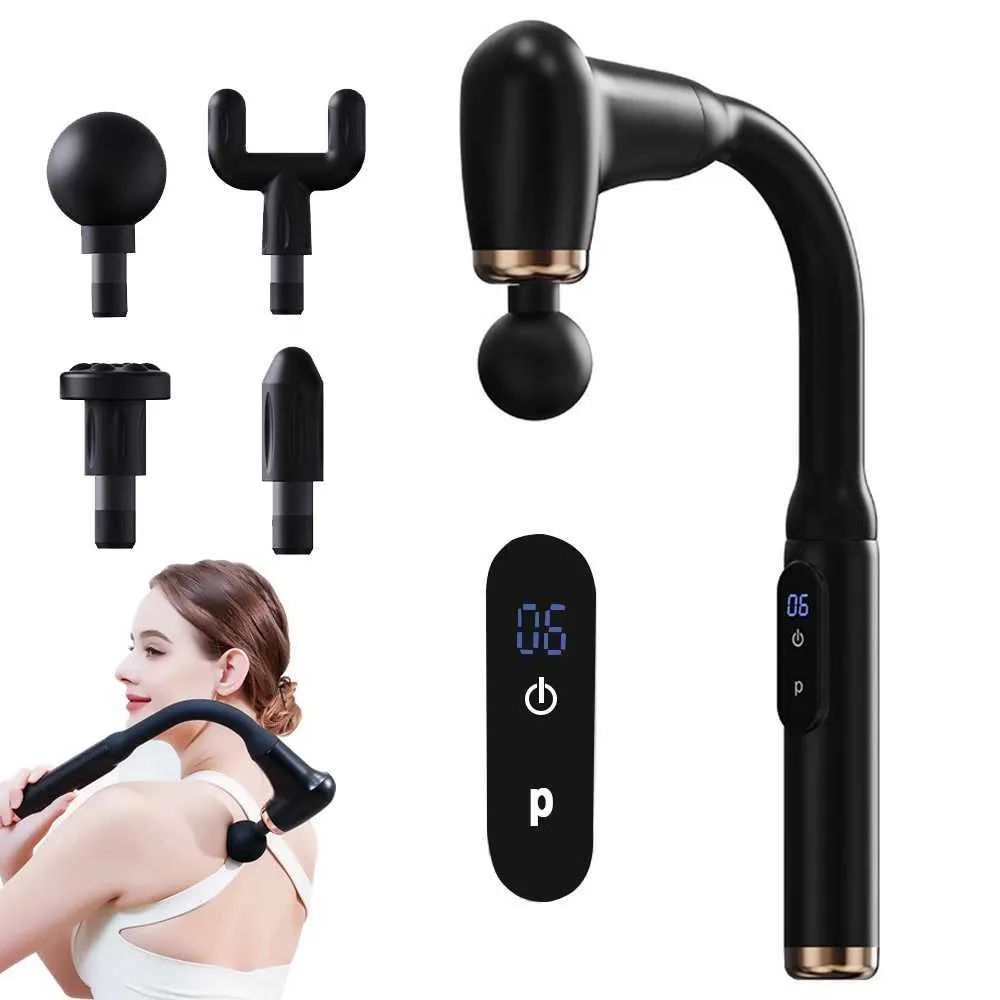 Deep Tissue Handheld Percussion Massager – 6-Speed with 4 Heads