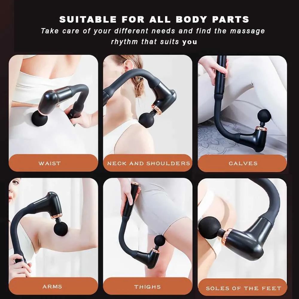 Deep Tissue Handheld Percussion Massager – 6-Speed with 4 Heads