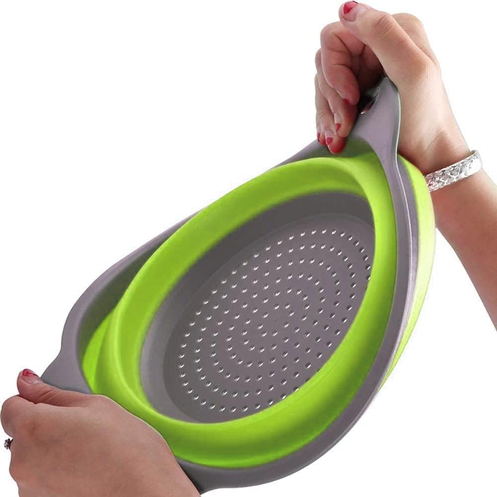 3pk Collapsible Colander Set with Handles - Space Saving Strainers