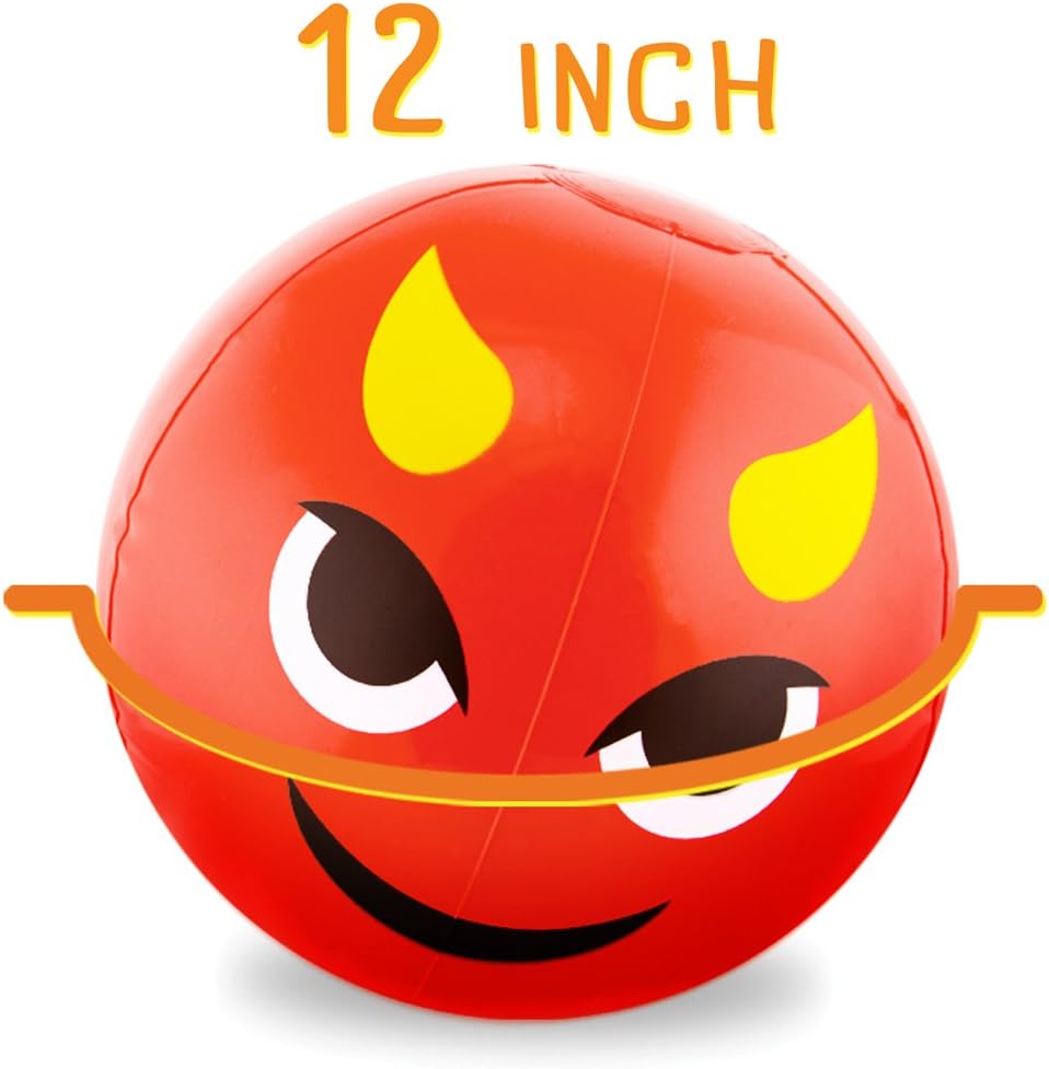 Emoji Beach Balls 12-Pack – 12" Inflatable Vinyl Toys for Pool, Beach, Party Favors