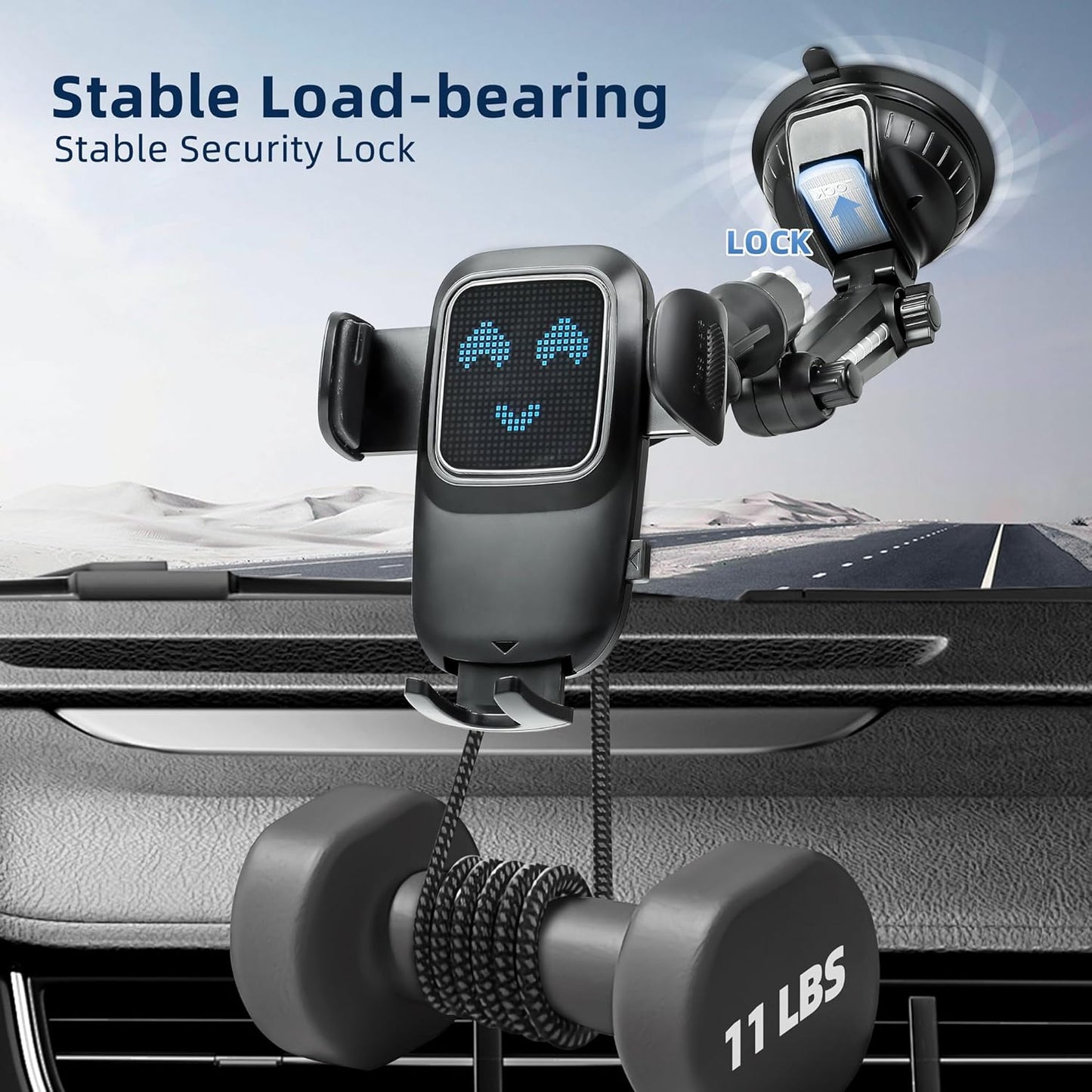 Universal Car Phone Holder – Adjustable Suction Mount for 4"–7.2" Devices