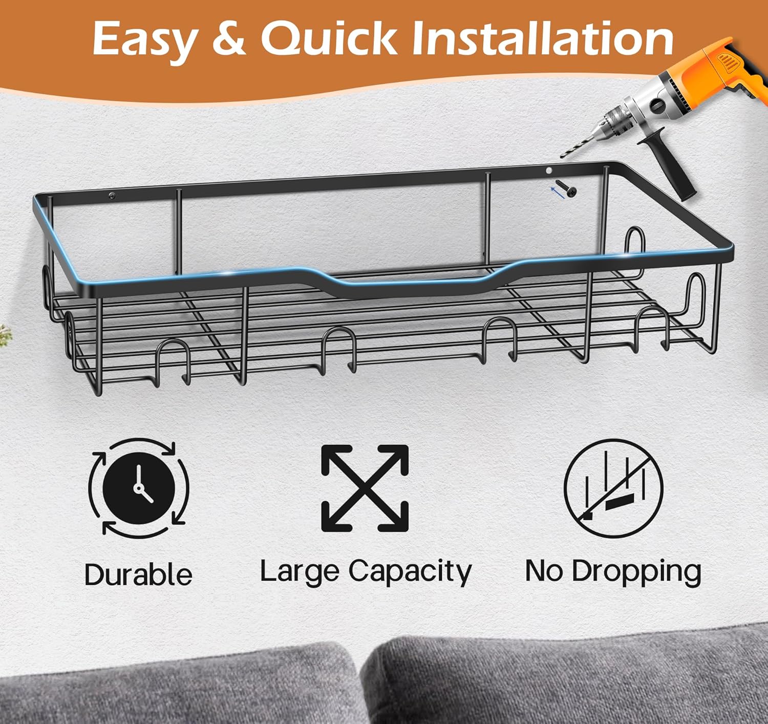 2pk Wall-Mounted Hat Organizer – Sturdy Metal Cap Rack for 40+ Hats