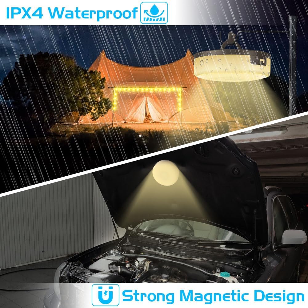 Waterproof Camping String Light – Magnetic, RGB LED & Power Bank