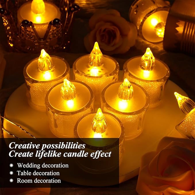 24 pack - LED Flameless Candle Lights – Realistic Flame Effect for Safe Festive Decor