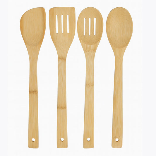 Smart Chef Bamboo Cooking Utensils – 4pc Eco-Friendly Kitchen Tool Set
