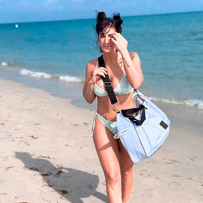 Waterproof Travel Tote Bag with Coin Purse – Weekender Bag with Pockets & Crossbody Strap