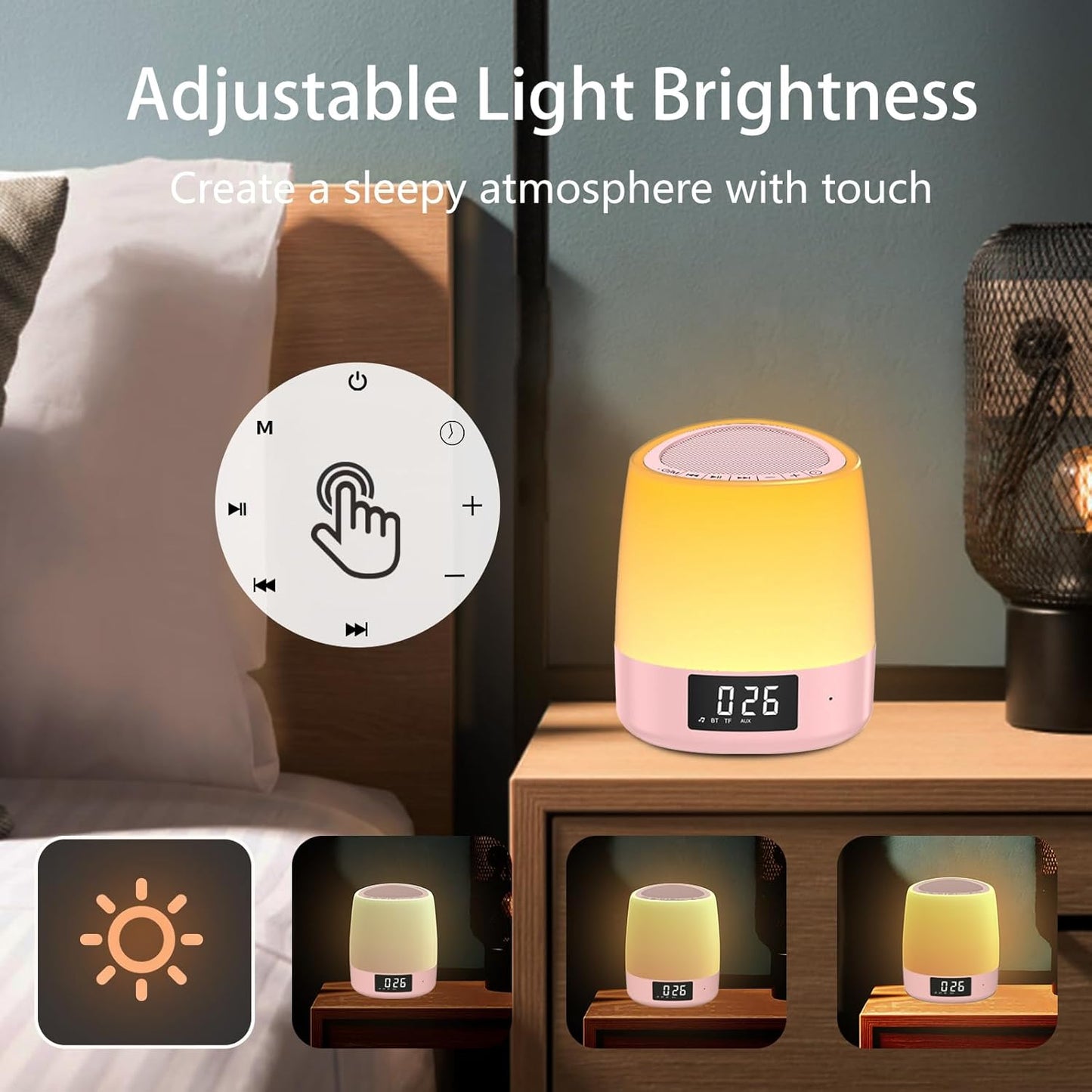 White Noise Machine with Bluetooth & Night Light – 34 Soothing Sounds, Sleep Timer