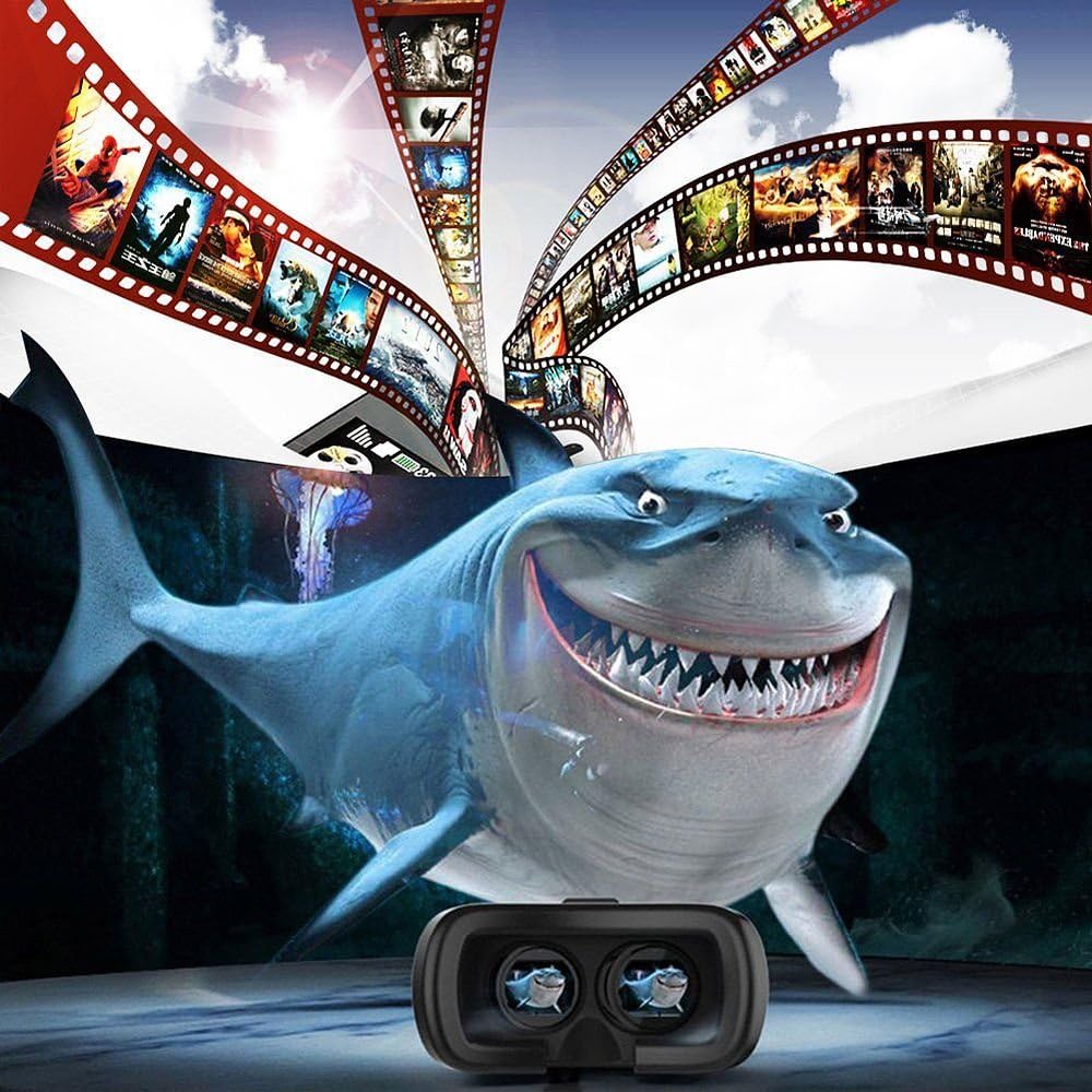 Virtual Reality Headset for iPhone & Android – 360° Adjustable VR Glasses with Head Strap