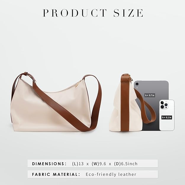 Vegan Leather Hobo Shoulder Bag – Slouchy Crossbody Tote Purse for Women