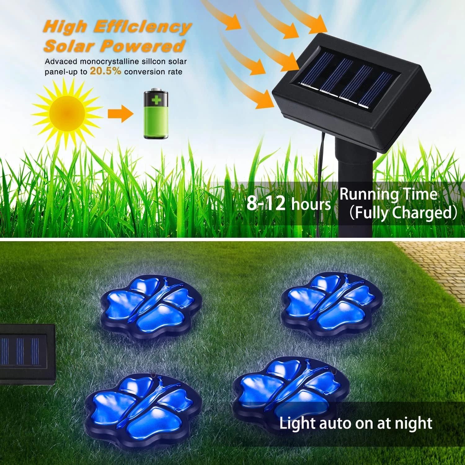 Whimsical Solar Garden Lights – Set of 4 Decorative Outdoor Pathway Lights