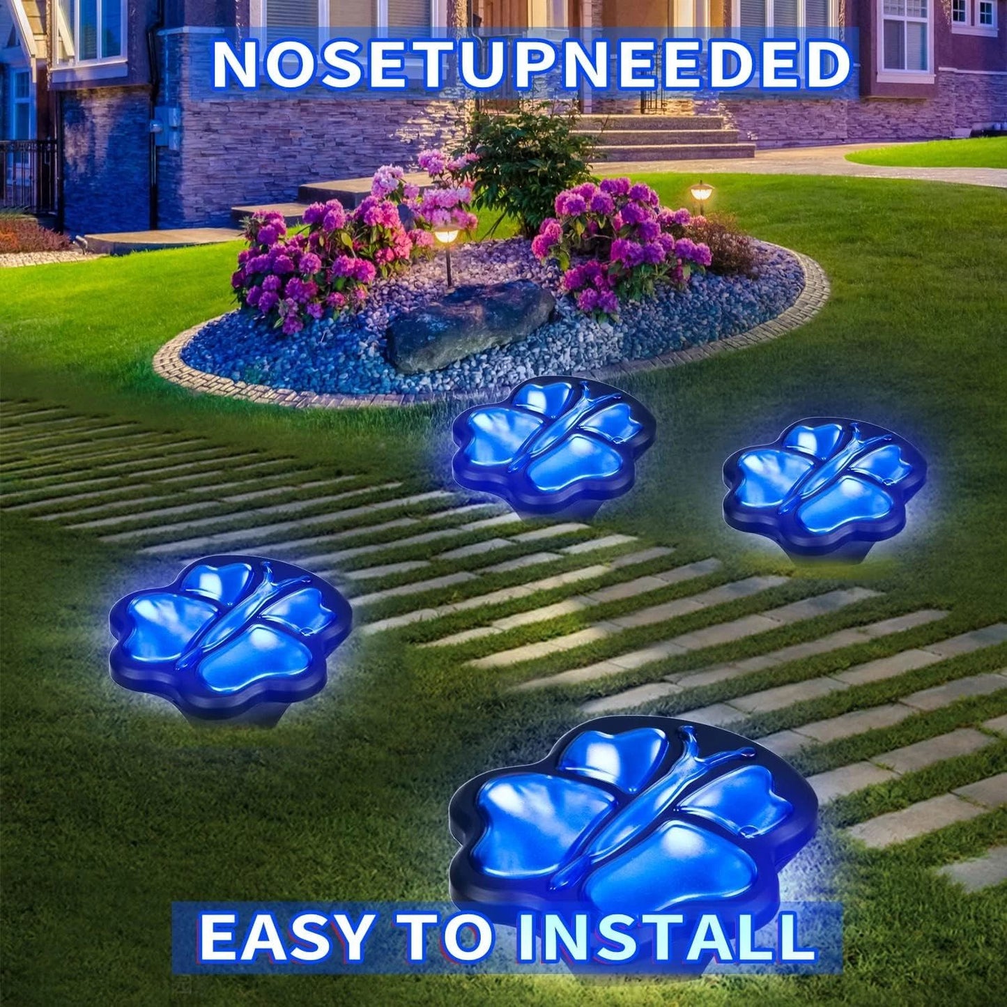 Whimsical Solar Garden Lights – Set of 4 Decorative Outdoor Pathway Lights