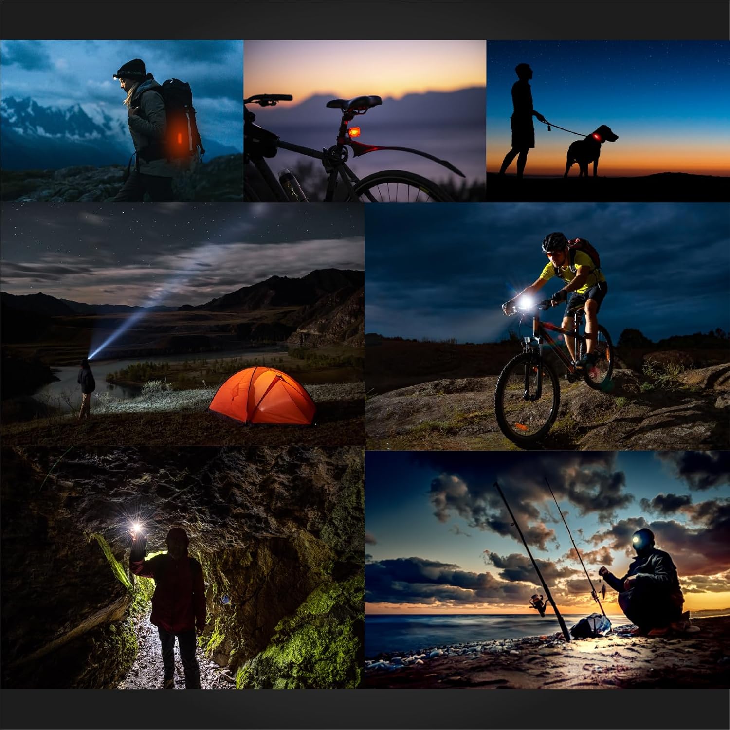 1600 Lumens Bike Headlight & Taillight Set – USB Rechargeable, Waterproof, 10 Modes