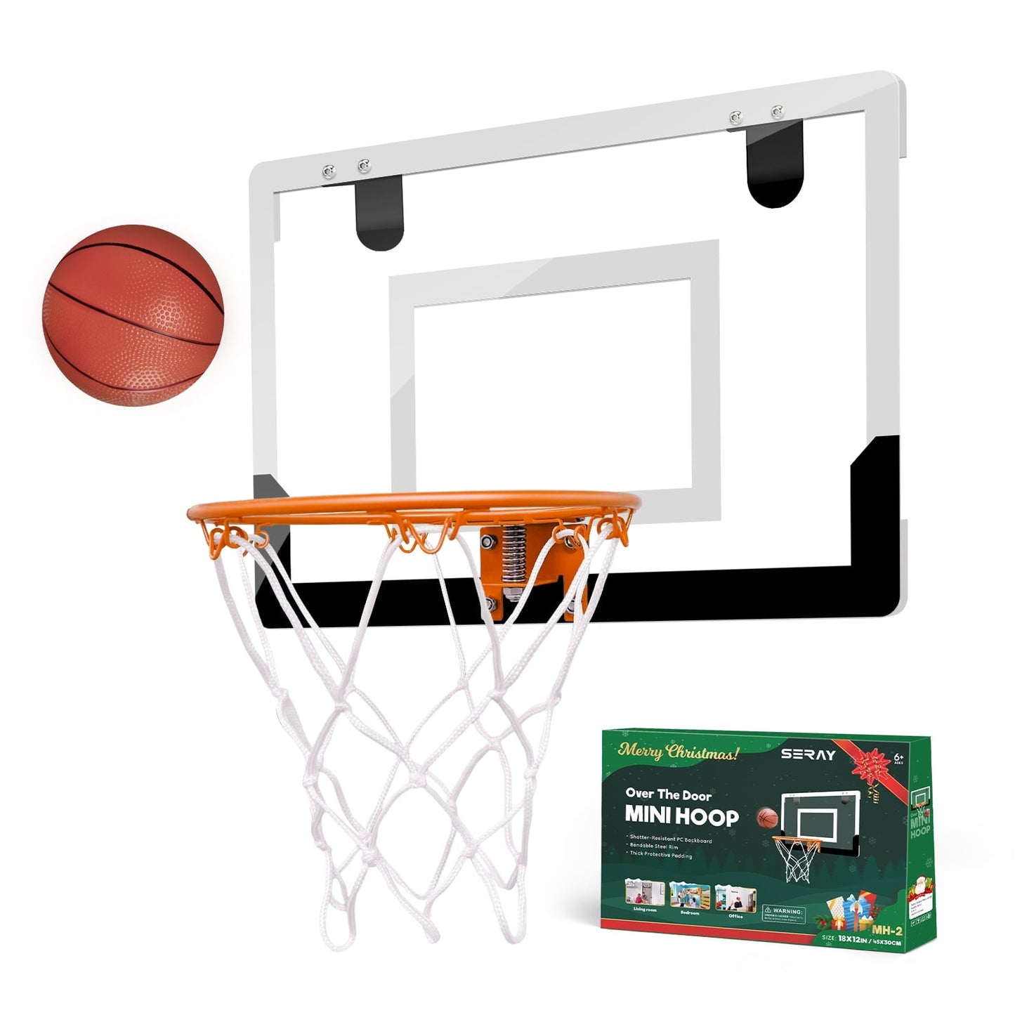 Over-Door Mini Basketball Hoop with Ball – Indoor Backboard Set