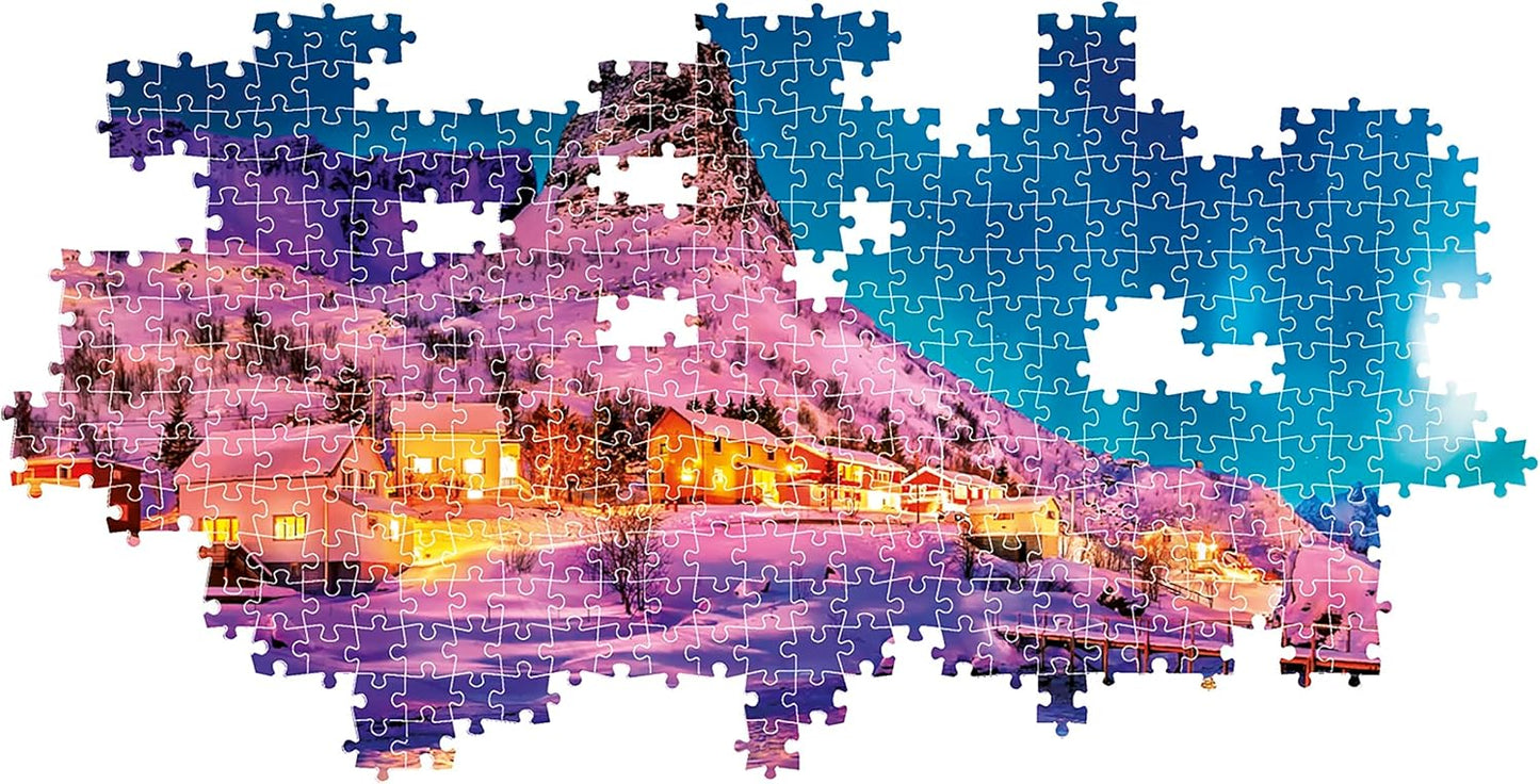 Clementoni 1000pc Panoramic Puzzle – Colorful Night Over Lofoten