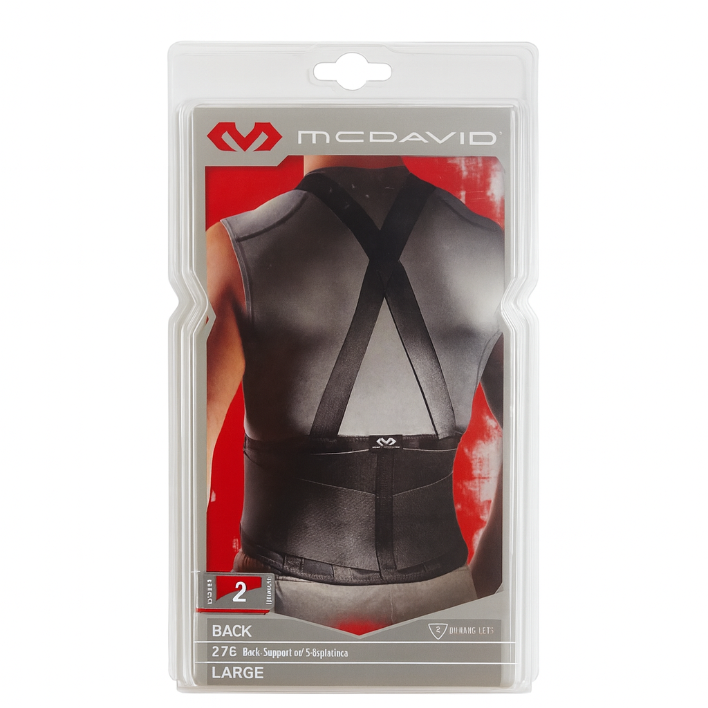 McDavid 496 Back Support with Suspenders – Adjustable Back Brace Regular or Large