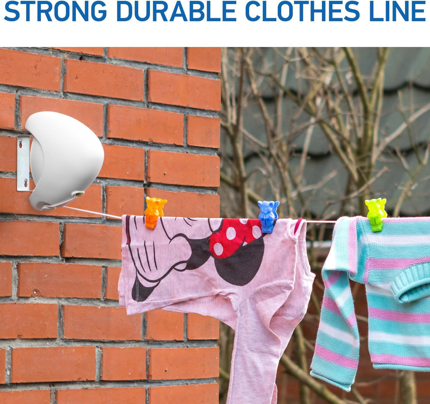 Tatkraft Strong Retractable Clothesline – 49ft Automatic Heavy-Duty Outdoor Dryer