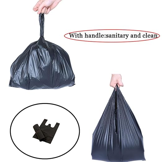 300pc Small Black Sanitary Napkin Disposal Bags with Handles – Hygiene & Travel Trash Bags