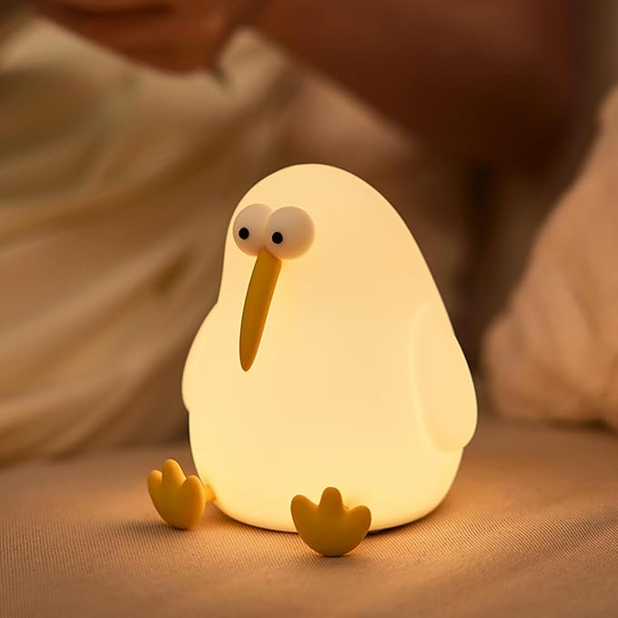 Squishy Kiwi Bird Bedside Lamp – Rechargeable & Dimmable Night Light
