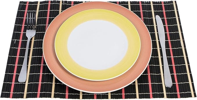 6pk Tatkraft Super Natural Bamboo Table Heat Resistant Placemats