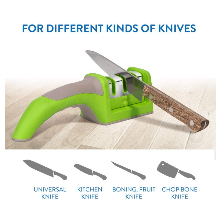 Worker Wonder SHARP Professional Knife Sharpener – Non-Slip Base – 3-Stage System