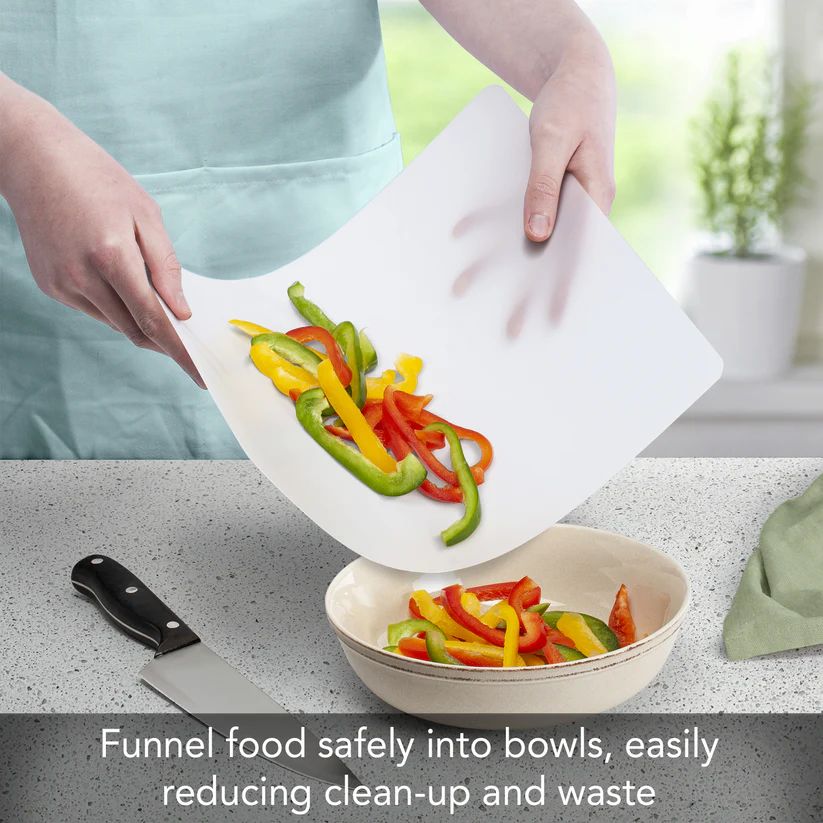 Set of 2 Flexible Cutting Board Mats – Clear Frosted – BPA Free – Made in USA