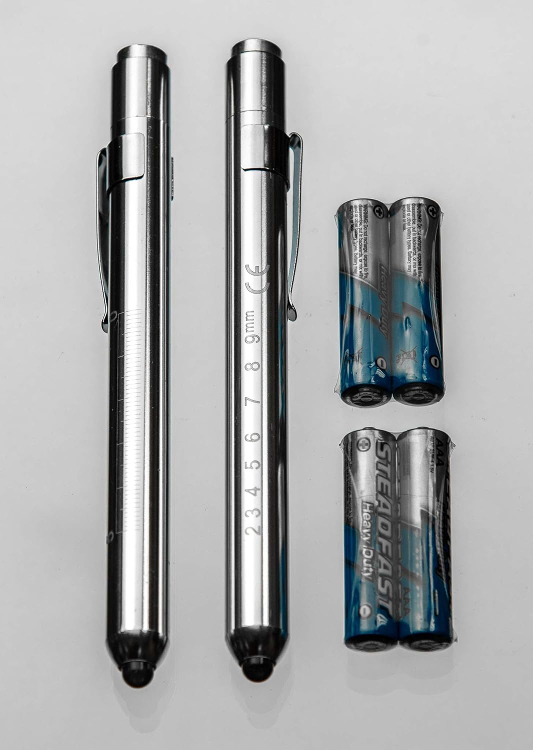 4pk Medical Diagnostic Penlights – White & Warm Light with Pupil Gauge