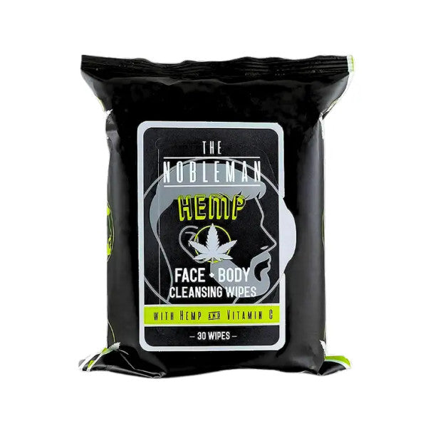 The Nobleman Hemp Face & Body Cleansing Wipes – 30 Pack with Vitamin C