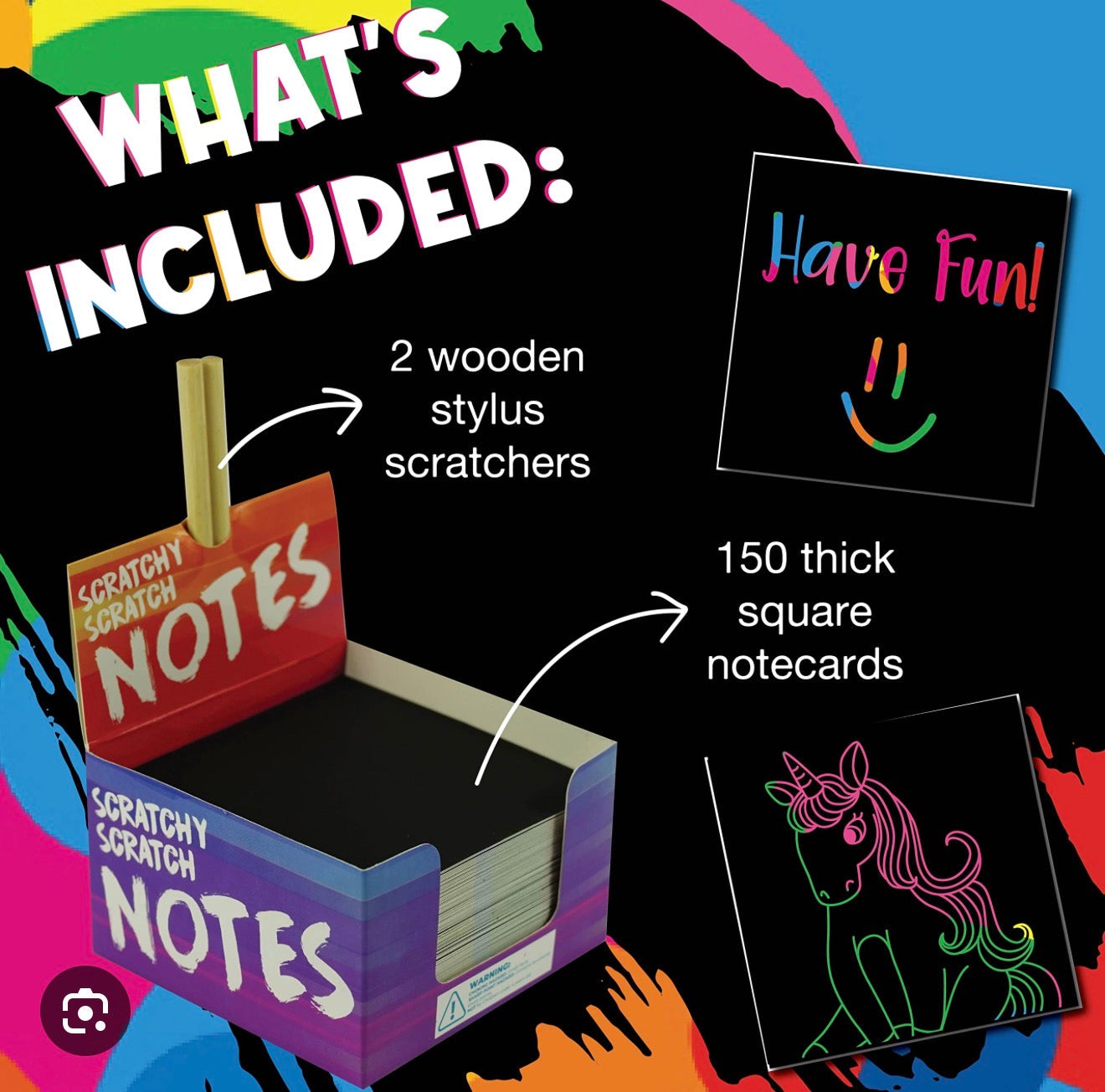 150 Rainbow Scratch Art Mini Notes – Colorful Scratch Paper for Kids & Teens