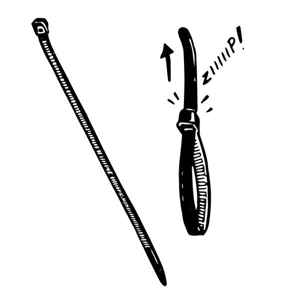 25pc Black Plastic Zip Ties – 8″ x 3/16″ Multi-Purpose Cable Ties