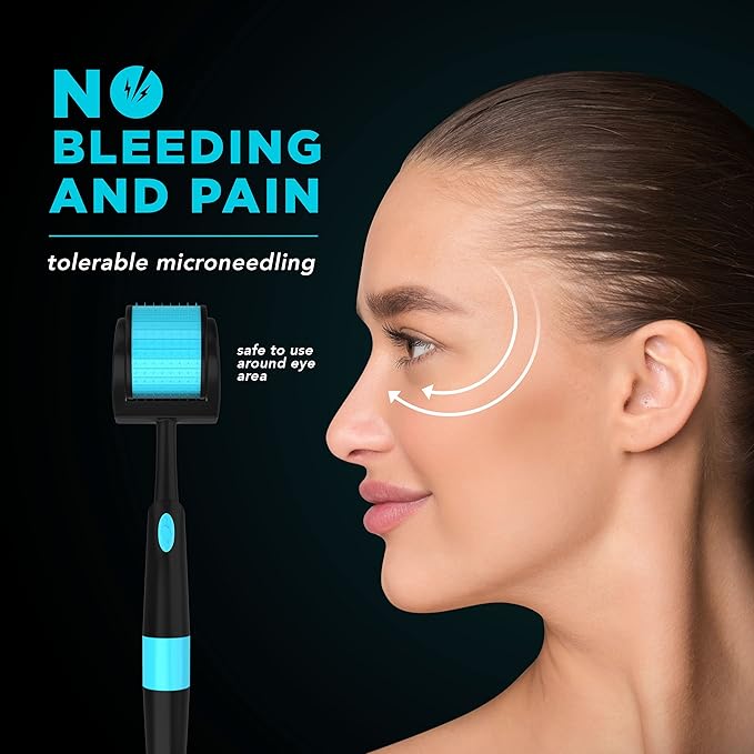 Derma Roller for Face & Body – 0.25mm Titanium Microneedling Roller