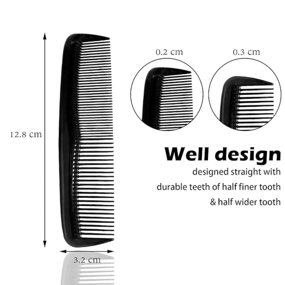 Unbreakable Black Pocket Comb