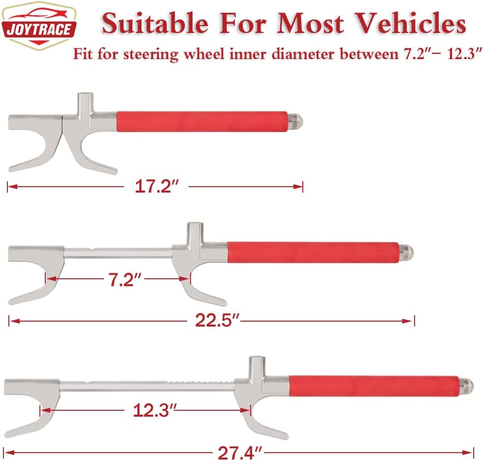Steering Wheel Lock Anti-Theft Device Universal Retractable