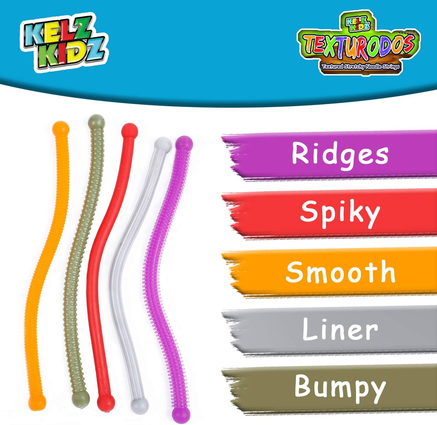 TEXTURODOS™ - 6-Pack Durable Textured Stretchy String Fidget & Sensory Toy