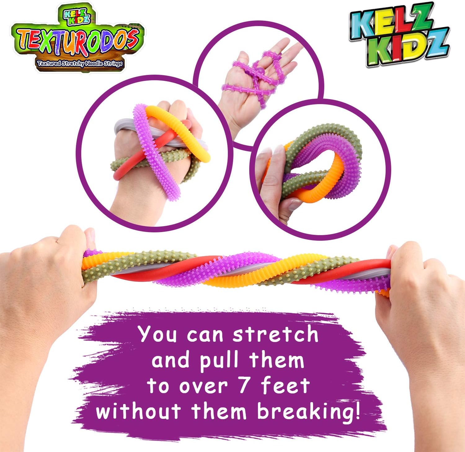 TEXTURODOS™ - 6-Pack Durable Textured Stretchy String Fidget & Sensory Toy