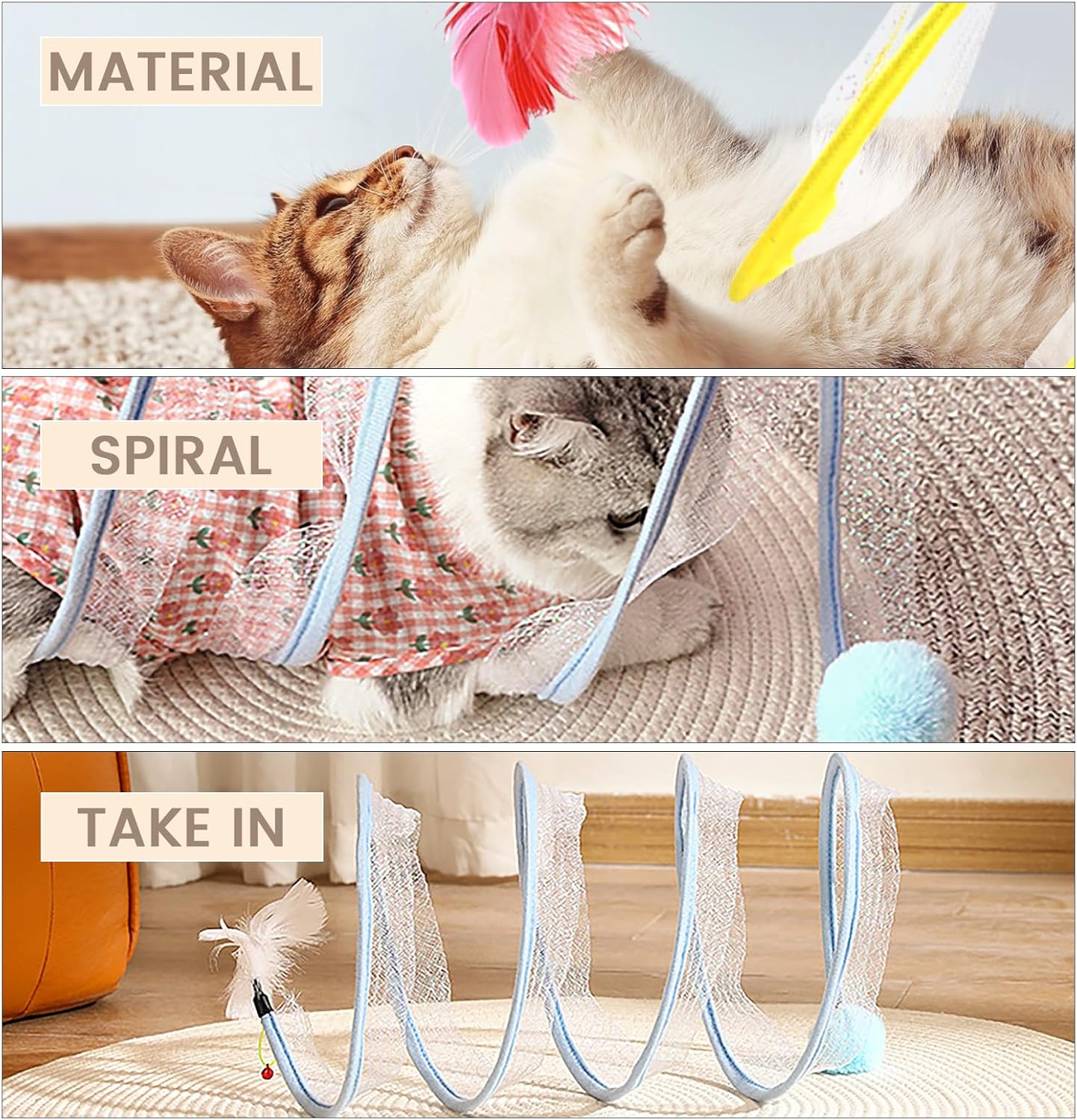 2-Pack Foldable Cat Tunnel Toy – Interactive Indoor Play for Happy & Active Cats