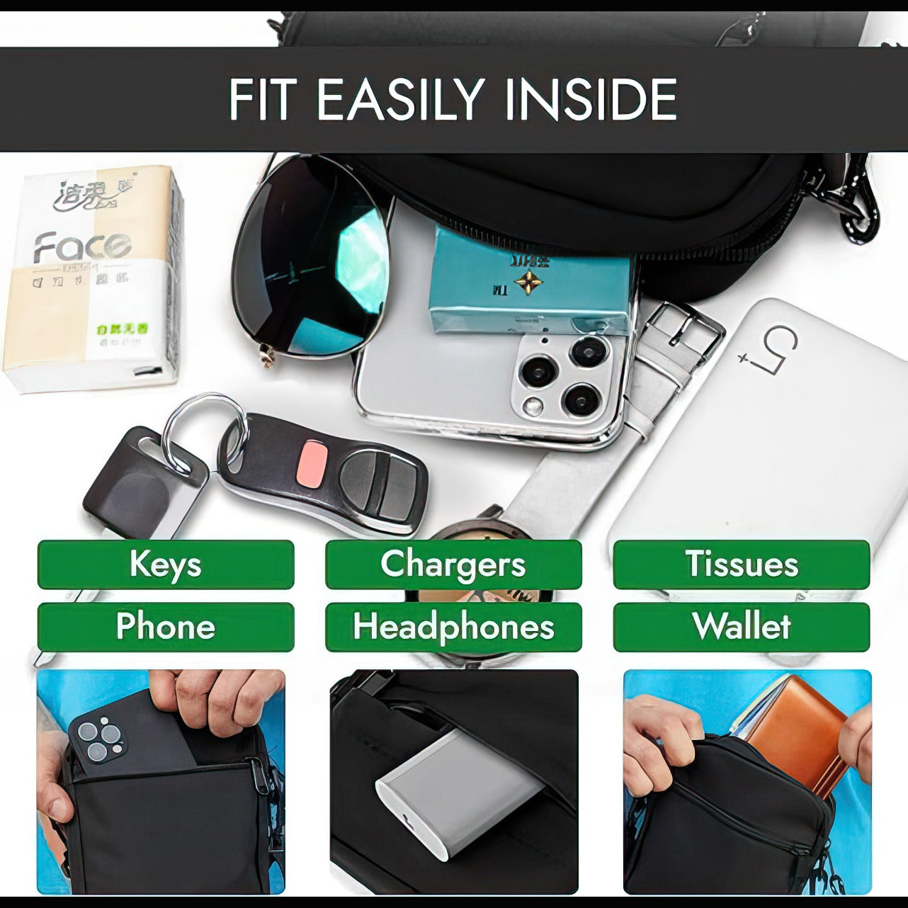 Unisex Lightweight Crossbody Bag – Small Side Bag for Travel, Commuting & Daily Use