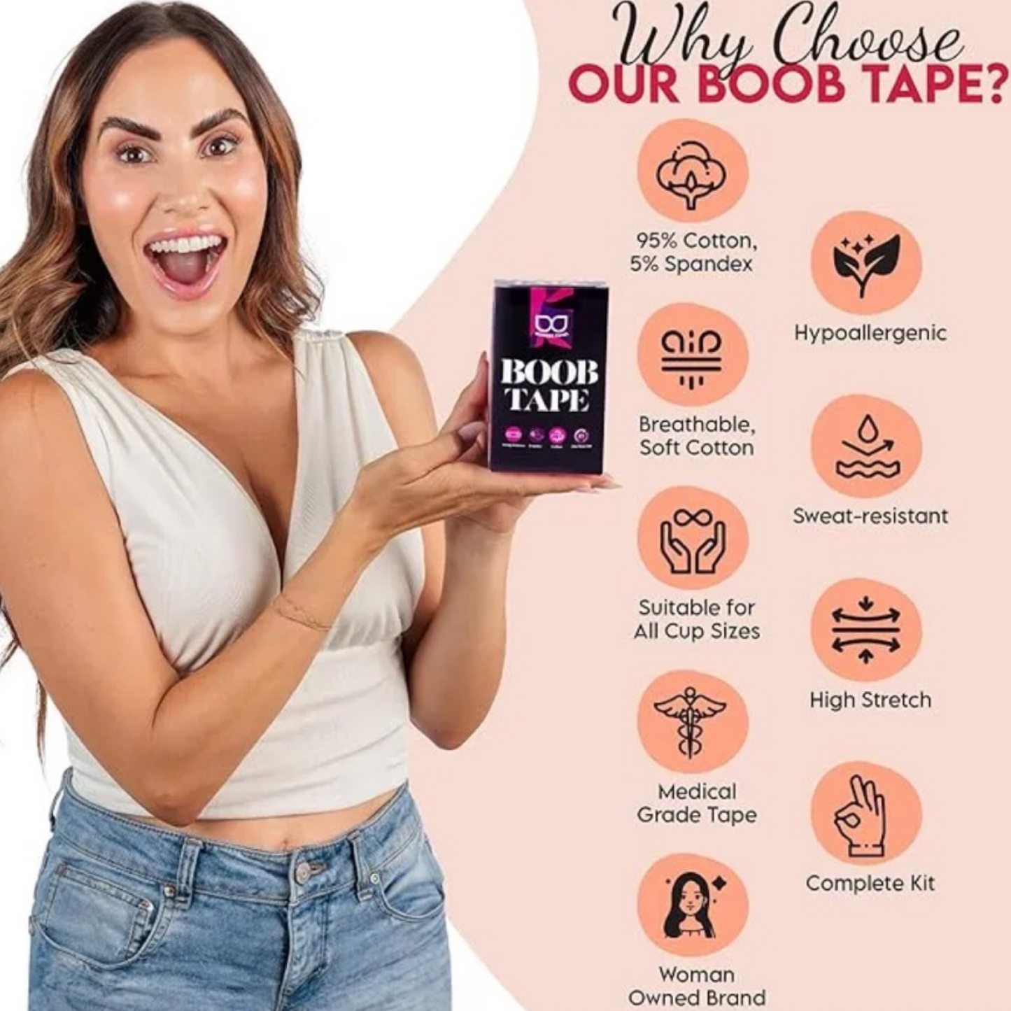 16pc Wonder Twins Cotton Boob Lift Tape – Water & Sweat Proof