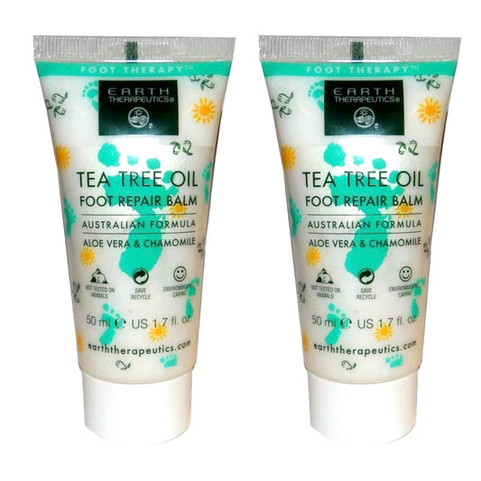 2pk Earth Therapeutics 1.7oz Tea Tree Oil Foot Repair Balm